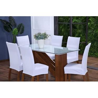 Imagem de Capa de Cadeira Malha Gel Sala de Jantar 4 Unidades - Branca