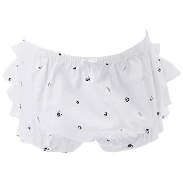 Imagem de Zip Calcinha Algodão Branca Estampada