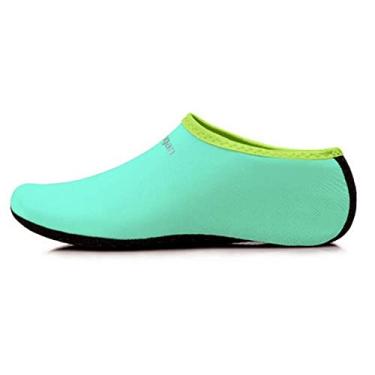 Imagem de Sapatos de Água Unissex Meias de Mergulho de Natação Sandália de Praia de Verão Sapato Plano à Beira-mar sapatilha antiderrapante meias chinelo para homens mulheres(Luz verde,34-35 M)