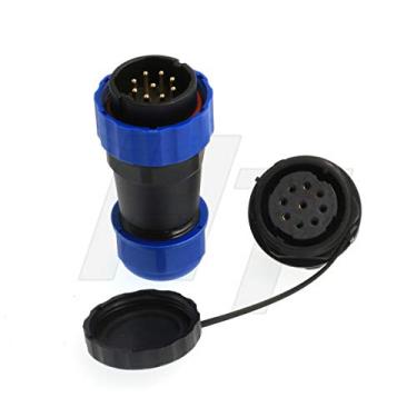 Imagem de HangTon HE29 tomada painel tomada energia industrial à prova d'água IP68 conector circular macho fêmea, 9 pin