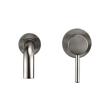 Imagem de Torneira de bacia misturador de banho torneira de pia de banheiro montagem de parede bronze mate preto com alça única água fria quente conjunto de ouro rosa branca, aço inoxidável, 210, china