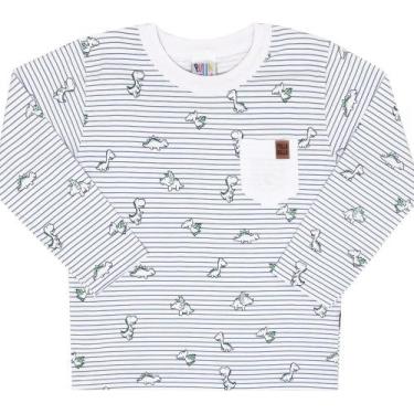Imagem de Camiseta Manga Longa Branco - Primeiros Passos - Meia Malha - Pulla Bu