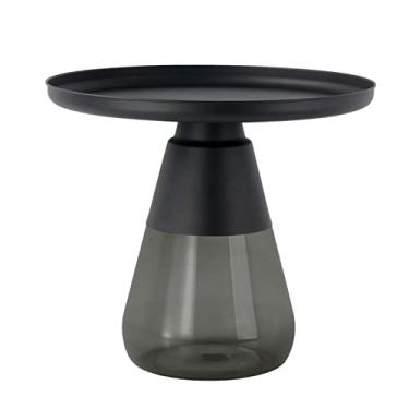 Imagem de Mesa de centro luz nórdica luxo metal vidro mesa de centro redonda simples criativo pequeno apartamento sala de estar Ins estilo mesa lateral mesas de canto (cor: 3)