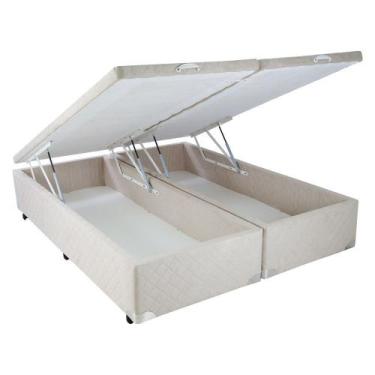 Cama Box King Size Mega Colchões Branco com Gavetão - 193x203