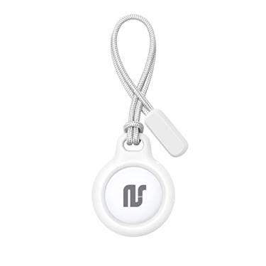 Imagem de Nandos-Store - Capa AirTag compatível com Apple AirTags - Capa protetora de silicone antiarranhões para chaveiro, mochilas, localizador de carteira - NSmart_store (Airtag 2021, Branco abs)