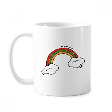 Imagem de Caneca com estampa de ilustração de vento de clima arco-íris cerâmica xícara de porcelana de café louça