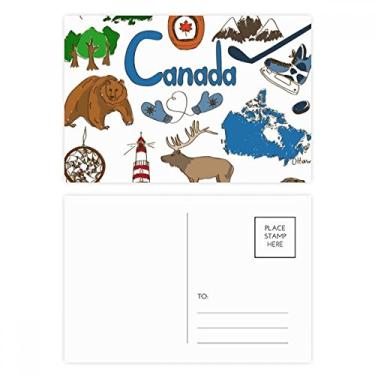 Imagem de Conjunto de cartão postal bandeira nacional de animais terrestres do Canadá cartão de agradecimento