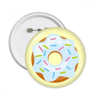 Imagem de Rosquinha azul sobremesa comida doce alfinetes redondos crachá botão emblema acessório decoração 5 peças