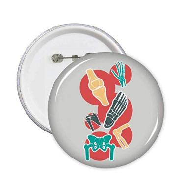 Imagem de Ilustração colorida estrutura óssea pinos redondos crachá botão emblema decoração acessório 5 peças