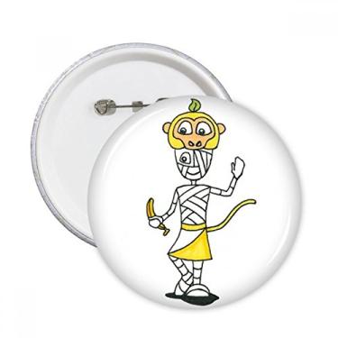 Imagem de Chapéu de macaco Hórus com múmia egípcia, alfinetes redondos, emblema, acessórios, decoração 5 peças