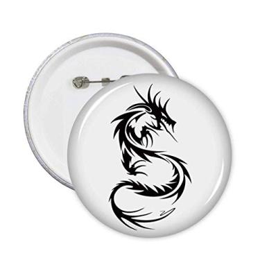 Imagem de Broche de desenho de dragão com desenho de grão e botões, emblema de decoração, 5 peças