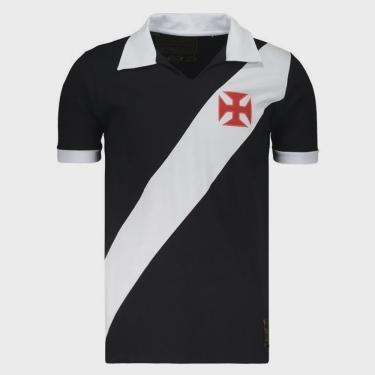 Imagem de Camiseta Polo Braziline Vasco da Gama Paris Retro Masculina - Preto/Branco