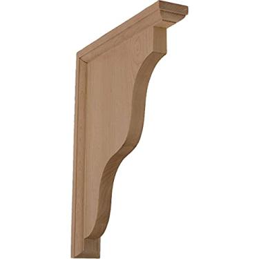Imagem de Ekena Millwork BKT01X09X11HAAL-CAIMENTO 5 cm L x 23 cm P x 28 cm A Suporte tradicional Hamilton, amieiro (pacote com 2), x x, 2 unidades
