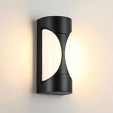 Imagem de Aditam 7W LED Luminária de parede externa arandela, luz LED externa, lâmpada de parede externa à prova d'água IP44 para porta da frente, pátio, terraço, corredor, garagem, varanda (branco quente
