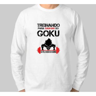 Imagem de Camiseta Manga Comprida - Treinando Para Ganhar Do Goku - Loja Bobkin