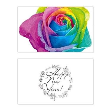 Imagem de Rainbow Gay Flor LGBT Ano Novo Festival Cartão de felicitações Mensagem de Abençoar Presente