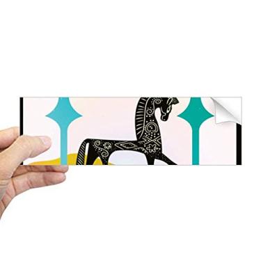 Imagem de Adesivo retangular de para-choque estilo princesa cavalo azul amarelo castelo sonho janela decalque