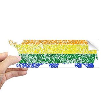 Imagem de DIYthinker Rainbow Gay Porco LGBT Retangular Para-choque Adesivo Janela Decalque