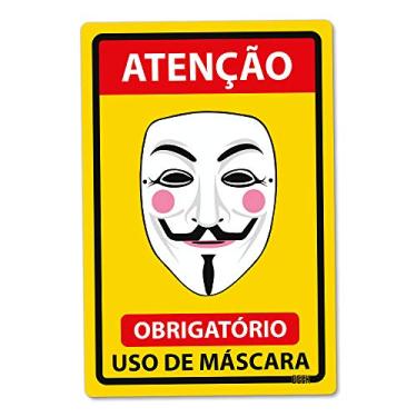 Imagem de Placa Decorativa em Acrílico, Beek Geek's Stuff, tamanho 24x16cm, modelo USE MÁSCARA V, Branca