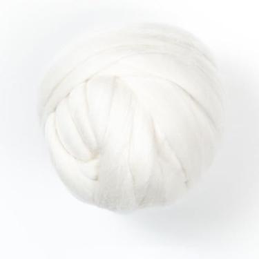 Imagem de Kondoos Merino extrafino 227 g lã branca roving melhor fibra de lã para feltragem de agulha, feltragem molhada, roupas de bebê artesanato e fiação. (SFMerino, 227 g)