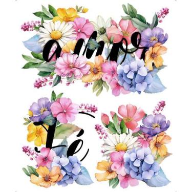 Imagem de Transfer Textil Retangular - Flores - Litoarte