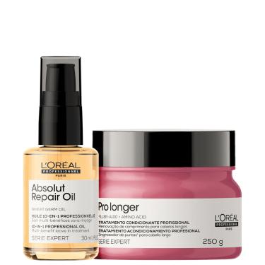 Imagem de Kit L`Oréal Professionnel Serie Expert Absolut Repair Oil Pro Longer Dupla (2 Produtos)