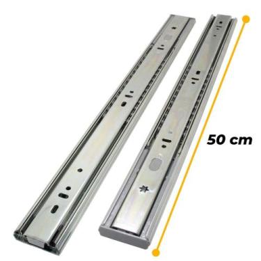 Imagem de Corrediça Gaveta Trilho Telescópico 50cm 1 Par - metalnox