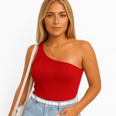 Imagem de Body feminino liso tendência suplex ombro só regata alça estiloso - fi