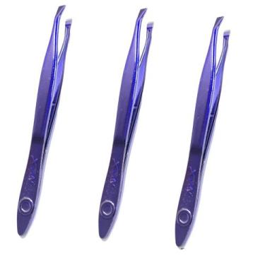 Imagem de Pinça De Sobrancelha Profissional Nzx Azul 3 Unidades