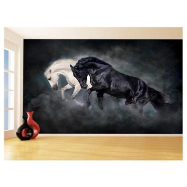 Imagem de Papel De Parede Animais Casal Cavalos Fazenda 3,5M Anm333 - Você Decor