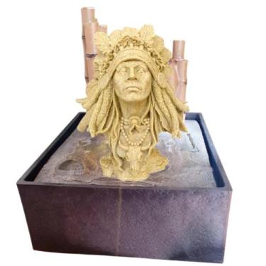 Imagem de Fonte Indio Xamã Caboclo Cascata De Água Decorativa - Althea Arte Deco