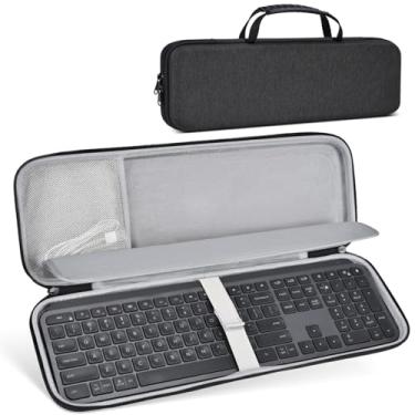Imagem de Estojo rígido para transporte de viagem para Logitech MX Keys S/MX Keys Advanced Wireless Iluminado, capa protetora para teclado Logitech à prova de choque, bolsa de viagem, preta