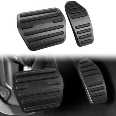 Imagem de TENWIND Capa de pedal de freio a gás de alumínio antiderrapante para carro compatível com acessórios Nissan Kicks 2025+ (titânio preto)