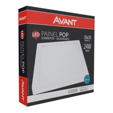 Imagem de 10 Plafon Led Quadrado Painel Sobrepor Luminaria 25w 30x30cm Branco Fr