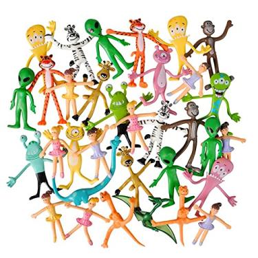 Imagem de ArtCreativity Mega Conjunto De Brinquedos Dobráveis Sortidos - 100 Peças, Animais 3 E 4 Polegadas, Incluindo Alienígenas, Tigres, Zebras, Piratas Etc. Ótimo Prêmio Lembrancinha Para Festas Crianças