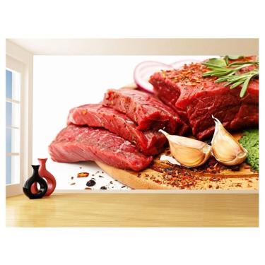 Imagem de Papel De Parede Alimentos Carne Churrasco Alho 3,5M Al271