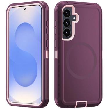 Imagem de Asuwish Capa de telefone para Samsung Galaxy S25 Plus S25+ 5G com protetor de tela capa magnética híbrida à prova de choque protetora resistente acessórios S25Plus 25S + S 25 25+ SM-S936U mulheres