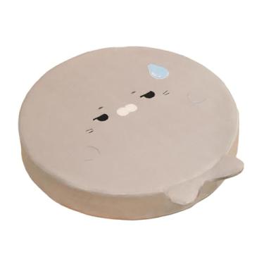 Imagem de MotiveTech Almofada de assento em espuma viscoelástica com capa lavável, ideal para cadeiras de escritório, com estampa de desenho animado, perfeita para sala de, Cinza