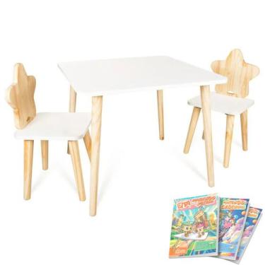 Imagem de Kit Mesa e 2 Cadeiras Infantil Estrela Pinus 1 - Eita Casa Perfeita