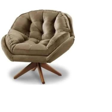 Imagem de Poltrona Decorativa Califórnia Com Base Giratória Suede