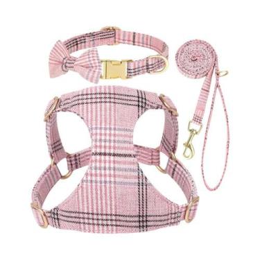 Imagem de Coleira Ajustável De Nylon Para Cães Com Conjunto De Guia E Colete Com