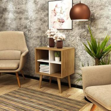 Imagem de Mesa de Apoio Ammo com 4 Nichos - Natural/Off White - Tecno Mobili, Na