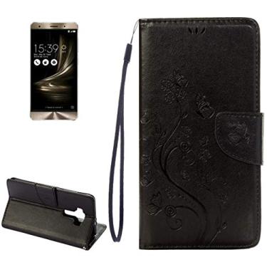 Imagem de Para Asus ZenFone 3 / ZE552kl Pressado Caso de couro com suporte e slots de cartão e carteira