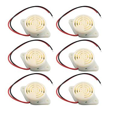 Imagem de Futheda 6 peças SFM-27 DC 3-24V campainha eletrônica industrial alarme sonoro intermitente bipe piezo ativo eletrônico - branco