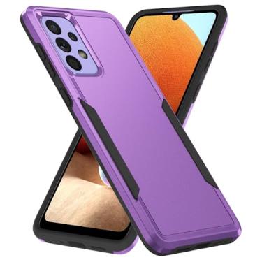 Imagem de LXURY Capa à prova de choque para Samsung Galaxy S23 Ultra/S23 Plus/S23, capa de PC antiarranhões de grau militar com proteção de câmera de tela, capa robusta, roxa, S23 de 6,1 polegadas