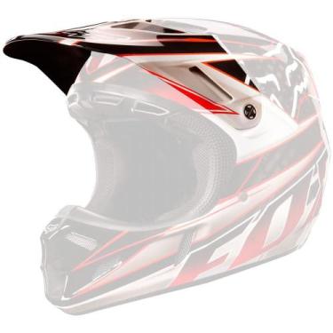 Imagem de Pala para Capacete Fox V4 Race, Único, Preto/Vermelho