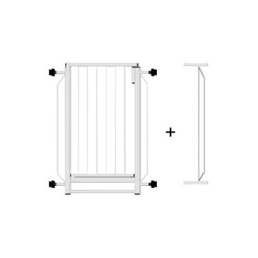Imagem de Grade Portão Proteção para Pets e Crianças com Extensor 80cm, Branco -