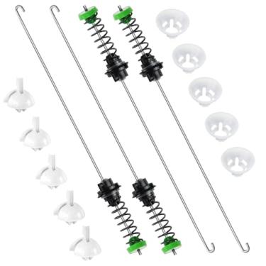 Imagem de Kit de haste de suspensão W11130362 atualizado para máquinas de lavar Whirlpool Ken-more WTW5000DW0, WTW5000DW2, MVWC565FW0,11022352510- Substitui W10594080-4 hastes, 5 bolas de suspensão e buchas