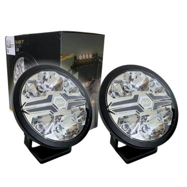 Imagem de Par Farol Auxiliar Hella Valuefit Black Led Drl Branco/Âmbar