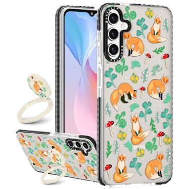 Imagem de Boaretiu Capa fofa Kawaii para Samsung Galaxy A15 5G com suporte - Design de suporte de anel giratório adesivo de 360° para mulheres meninas e meninas para Samsung Galaxy A15 5G capa, animal
